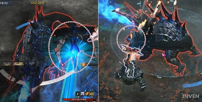 ▲ 부위 파괴 성공 시 꼬리 감전 패턴이 나오지 않는다