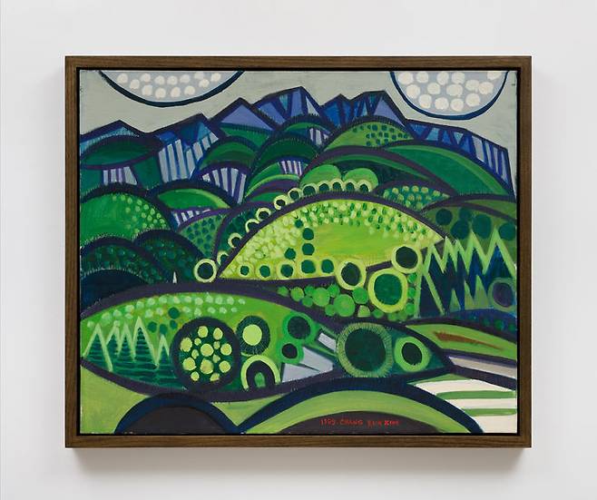 KIM CHANG EUK Abstract Scenery No. 2, 1989 oil on canvas 23 5/8 x 28 9/16 inches (artwork) 60 x 72.5 cm25 5/8 x 30 5/16 x 1 5/8 inches (framed) 65 x 77 x 4 cm Courtesy the Kim Chang Euk Art Foundation. Photo by OnArt Studio.  *재판매 및 DB 금지