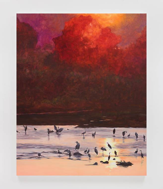 HONG SOUN Over there, Days-241261, 2024 oil on canvas 63 25/32 x 51 3/16 inches 162 x 130 cm Courtesy the artist. Photo by OnArt Studio.  *재판매 및 DB 금지