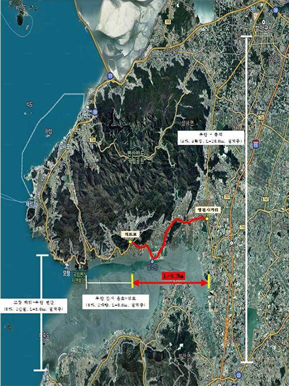 국도 30호선 2차로 개량사업 위치도  [사진=부안군 ]