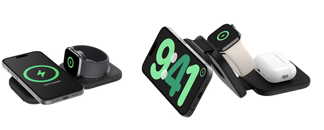 (왼쪽부터)벨킨 Qi2 2in1 15W 마그네틱 여행용 무선 충전 패드, 벨킨 Qi2 3in1 15W 마그네틱 여행용 무선 충전 패드