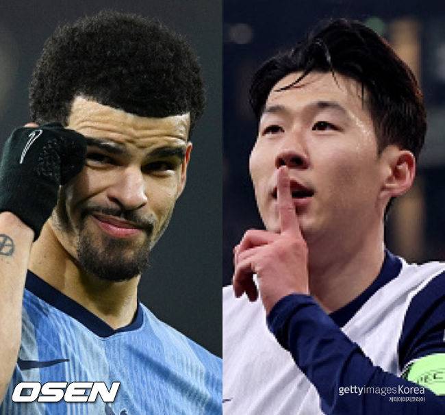 [사진] (왼쪽부터) 도미닉 솔란케와 손흥민 ⓒGettyimages(무단전재 및 재배포 금지)