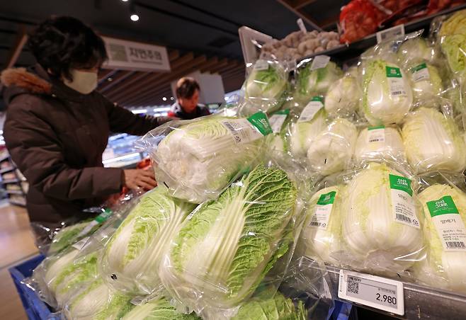 서울 용산구 한 대형마트에서 장을 보는 사람들. /뉴스1