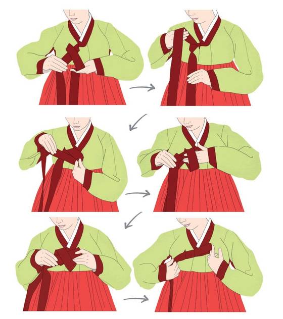 How to tie a maedeupgo, or a half-ribbon-shaped knot, when wearing hanbok (traditional Korean dress) [KOREA CRAFT AND DESIGN FOUNDATION]