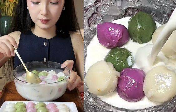 소셜미디어 틱톡에 올라온 '꿀떡 시리얼' 영상. 틱톡 캡처