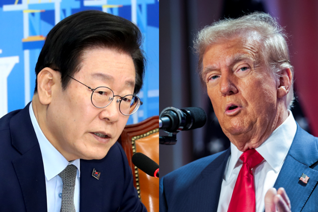 이재명 더불어민주당 대표(왼쪽)와 도널드 트럼프 미국 대통령 당선자. 뉴스1·AP