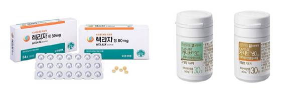 (왼쪽부터) 유한양행의 '렉라자'와 보령의 '카나브'. [사진=유한양행·보령 제공]