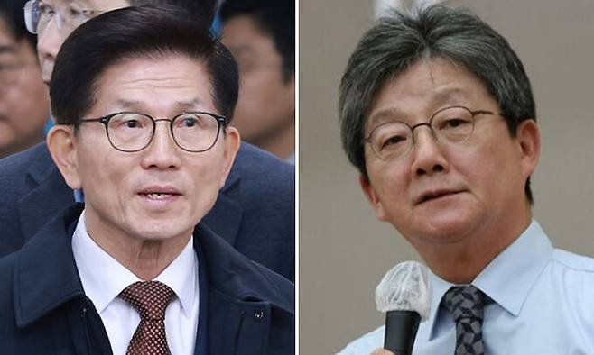 김문수 고용노동부 장관(왼쪽), 유승민 국민의힘 전 의원. 뉴시스