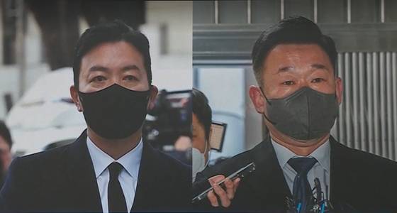 김성훈 경호처 차장(왼쪽), 이광우 경호본부장. 〈사진=JTBC 보도화면 캡처〉