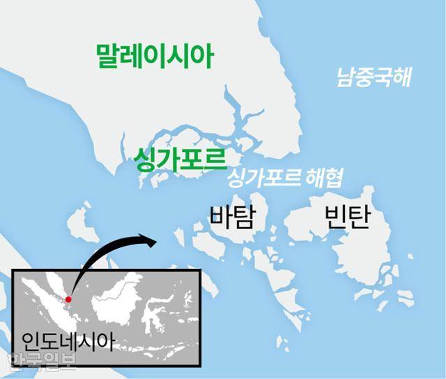 인도네아 빈탄과 바탐 위치. 그래픽=강준구 기자
