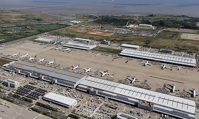 인천공항 화물터미널 전경.