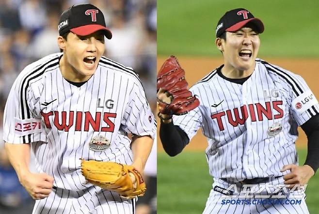 LG 트윈스 임찬규와 손주영. 스포츠조선DB