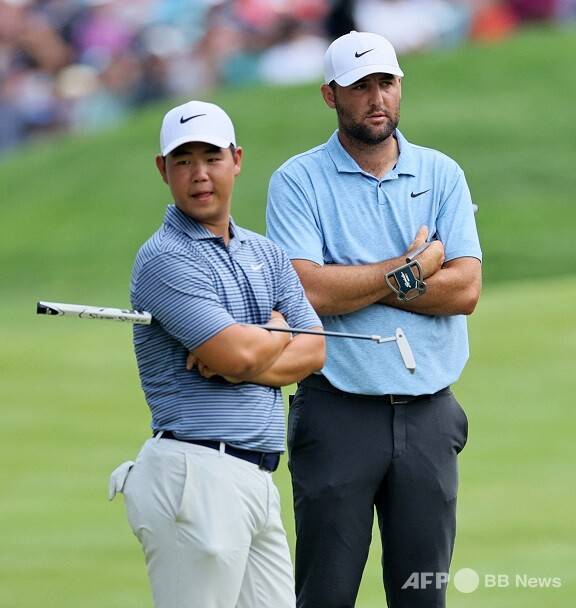 2025년 미국프로골프(PGA) 투어 WM 피닉스 오픈에 출전하는 김주형 프로, 세계랭킹 1위 스코티 셰플러. 사진제공=ⓒAFPBBNews = News1