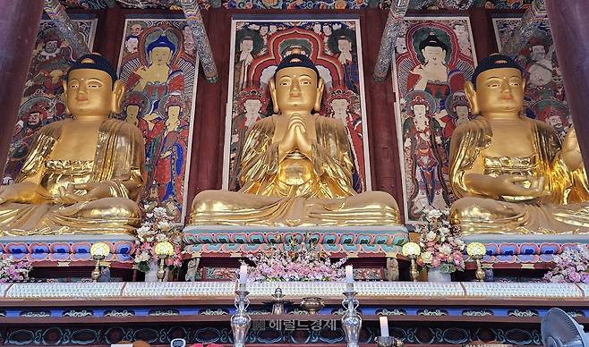 대웅보전 소조비로자나삼불좌상