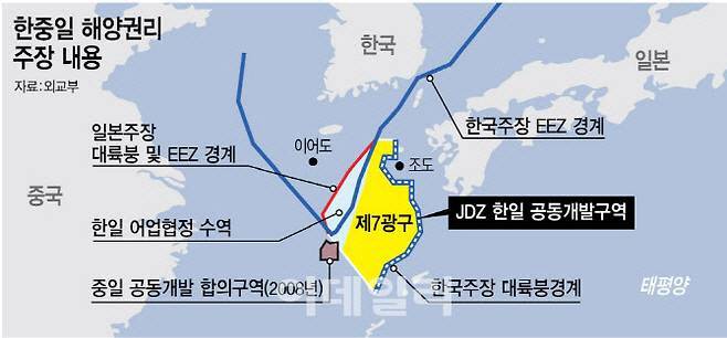 한중일이 해양권리를 주장하는 제7광구 모습. (그래픽=이데일리 김정훈 기자)
