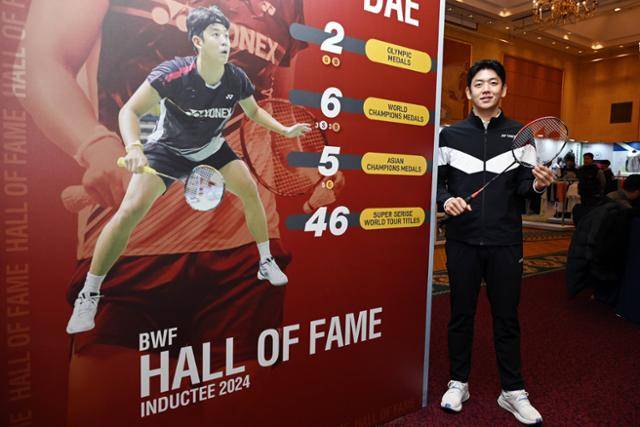 세계배드민턴연맹 명예의 전당에 헌액된 이용대. 박시몬 기자
