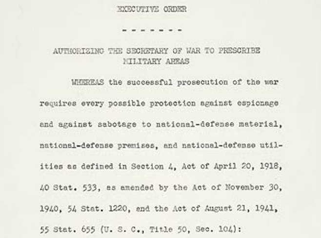 미국 행정명령 9066호 [미 국립기록보관소. 재판매 및 DB 금지]