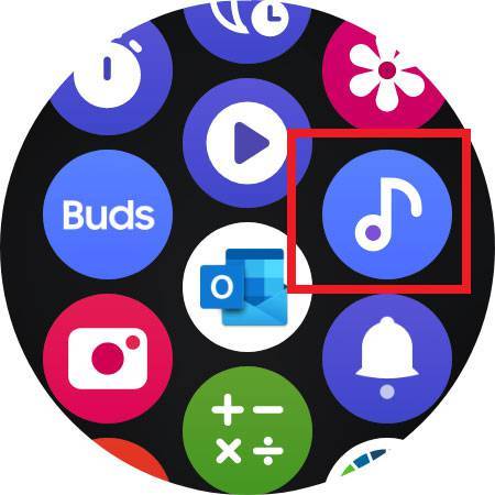 갤럭시워치에 기본 탑재된 ‘삼성 뮤직’ 앱 / 출처=IT동아