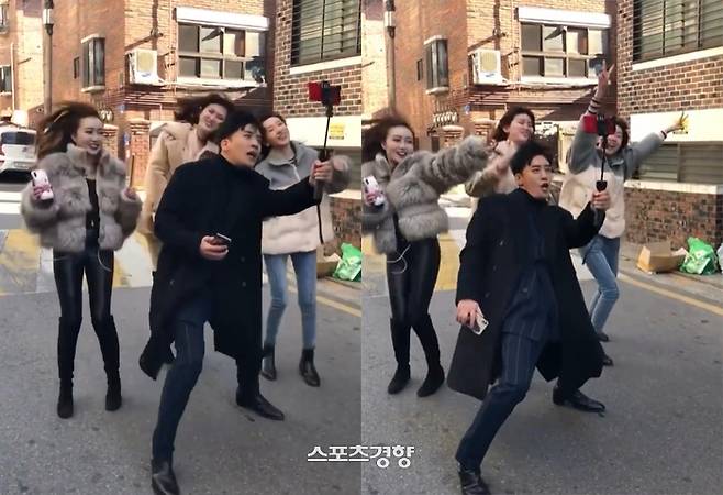 승리가 중국인 여성들과 함께 틱톡 관련 영상을 찍고 있는 모습이 알려졌다. 온라인 커뮤니티 캡처