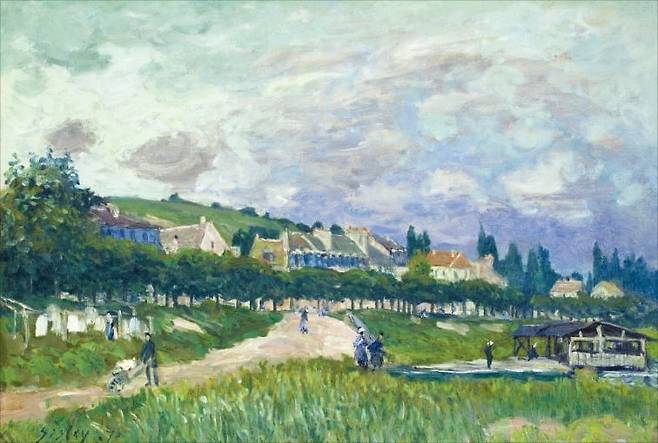 알프레드 시슬레, <빨래터>, 1876년, 캔버스에 유채, 38.4X55.2cm, 우스터미술관