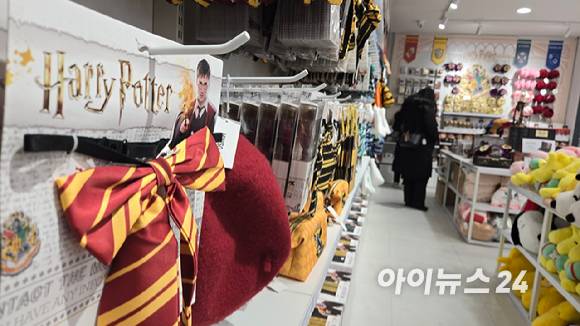 12일 서울 대학로 부근 미니소에서 판매 중인 해리포터 굿즈들. [사진=진광찬 기자]