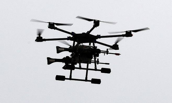육군의 소총사격드론이 비행을 하고 있다. 세계일보 자료사진