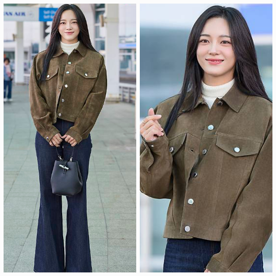 배우 겸 가수 김세정이 나팔바지로 착시효과 패션을 성공했다.사진=롱샴 제공