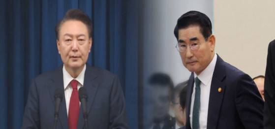 윤석열 대통령(왼쪽), 김용현 전 국방부 장관. 〈자료사진=JTBC 보도화면〉