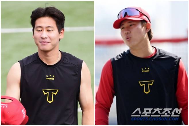 KIA 타이거즈 예비 FA 유격수 박찬호(왼쪽)와 중견수 최원준. 다가올 FA 시장을 흔들 최대어 후보로 꼽힌다. 스포츠조선DB