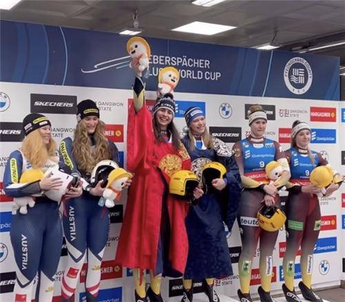 여자 2인승 입상자들 [대한루지경기연맹 제공. 재판매 및 DB 금지]