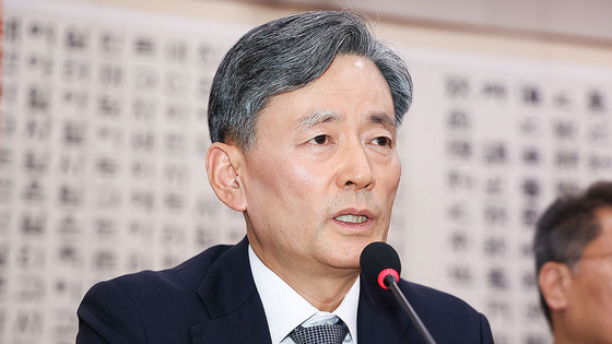 조지호 전 경찰청장이 지난해 12월 9일 서울 여의도 국회에서 열린 법제사법위원회 전체회의에서 발언하고 있다. 연합뉴스