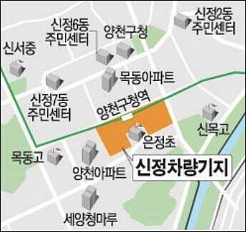 서울시 양천구 목동 신정 차량기지 위치도. 독자 제공