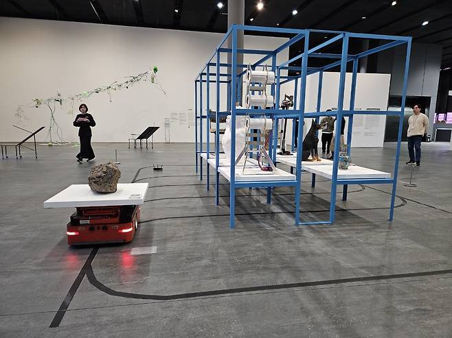 Installation view of "Installation in Progress" by Yang02 at Nam June Paik Art Center (Park Yuna/The Korea Herald)