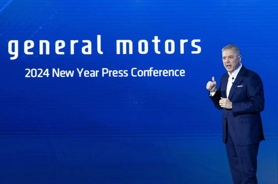 GM Korea CEO Hector Villarreal speaks about the company's business strategies during a press conference on Feb. 4, 2024. [GM KOREA]