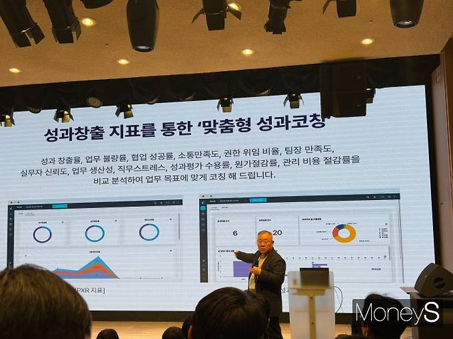 컨설팅 전문가로 활동한 류랑도 대표가 신설한 스타트업 기업 피엑스알랩이 기업을 위한 신규 플랫폼 PXR을 출시했다. 사진은 20일 서울 종로구 교원투어에서 진행한 성과창출형 플랫폼 PXR 설명회를 진행 중인 류랑도 피액스알랩 대표의 모습. /사진=최진원 기자