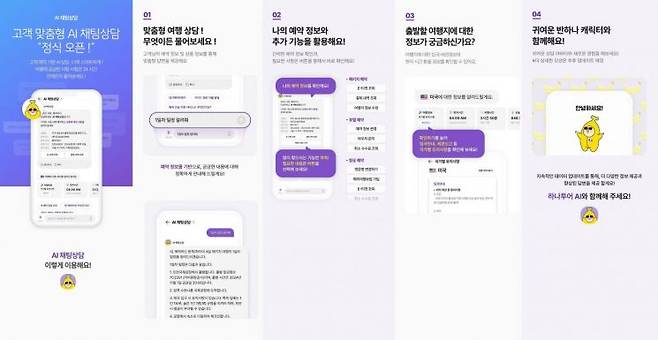 하나투어, 'AI 채팅 상담'.