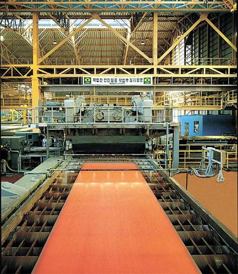 동국제강 포항제강소의 조선용 후판 제조 공정. /동국제강 제공