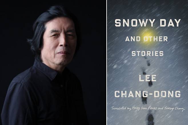 Lee Chang-dong (left) and his short story collection "Snowy Day and Other Stories" (Oh Jung-mi, Penguin Press)