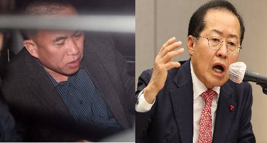 정치 브로커 명태균 씨(왼쪽)와 홍준표 대구시장. 연합뉴스