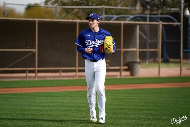 사사키 로키. /사진=LA 다저스 구단 공식 SNS 갈무리