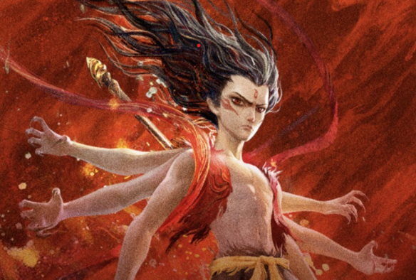 영화 <너자2> 속 나타가 자신의 육체를 완성해 ‘육비’ 상태로 변한 모습. 영화 홍보 영상 캡처.