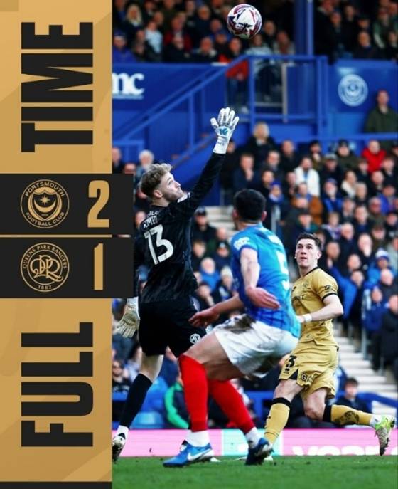 QPR은 23일(한국시간) 영국 포츠머스 프래턴 파크에서 열린 '2024~2025시즌 잉글랜드 챔피언십(2부 리그)' 34라운드 원정에서 포츠머스에 1-2로 패했다. 사진은 QPR 대 포츠머스의 경기 모습. /사진=QPR 공식 SNS 갈무리