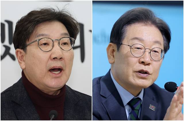 권성동 국민의힘 원내대표(왼쪽 사진)과 이재명 더불어민주당 대표. 연합뉴스