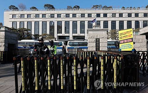 윤석열 대통령 탄핵심판 변론 종결 앞둔 헌법재판소 [연합뉴스 제공]