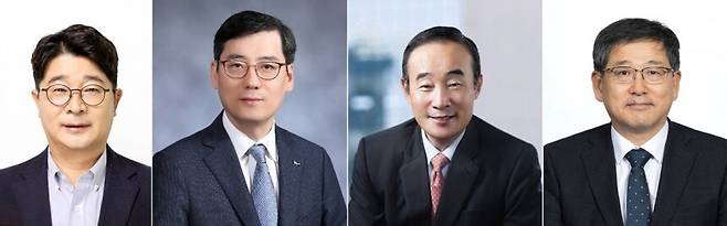 포스코 신임 사내외 이사 후보들. 왼쪽부터 엄기천 사장, 정대형 본부장, 허경욱 전 기획재정부 차관, 천성래 포스코홀딩스 사업시너지본부장. 포스코퓨처엠 제공