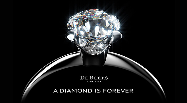 ‘다이아몬드는 영원히’라는 드비어스의 광고문구는 다이아몬드에 대한 대중의 인식을 새롭게 정립했다. 마케팅의 빛나는 승리 사례다.