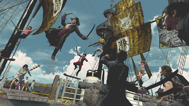 '용과 같이8 외전: 파이러츠 인 하와이' 게임 장면.