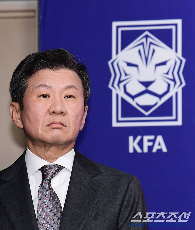 26일 서울 신문로 축구협회회관에서 제 55대 대한축구협회장 선거가 열렸다. 4선 연임에 성공한 정몽규 회장. 신문로=송정헌 기자songs@sportschosun.com/2025.02.26/