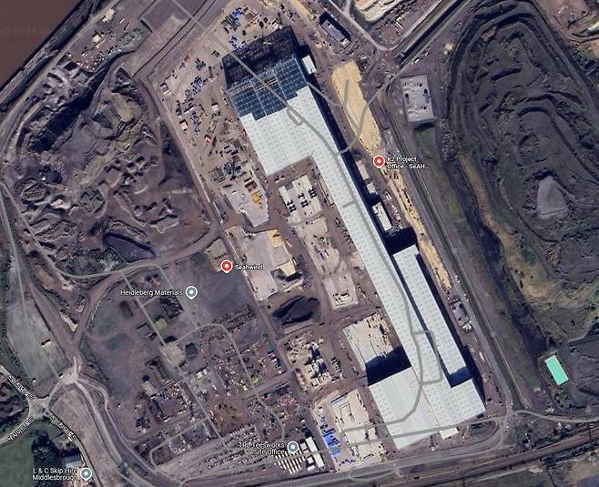 세아윈드의 영국 해상풍력 모노파일 제조 공장. / 구글 지도 캡처