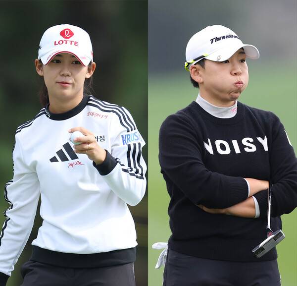 대만여자프로골프(TLPGA) 투어 2025 폭스콘 TLPGA 플레이어스 챔피언십 우승을 차지한 황유민 프로. 준우승한 신지애 프로. 사진제공=KLPGA